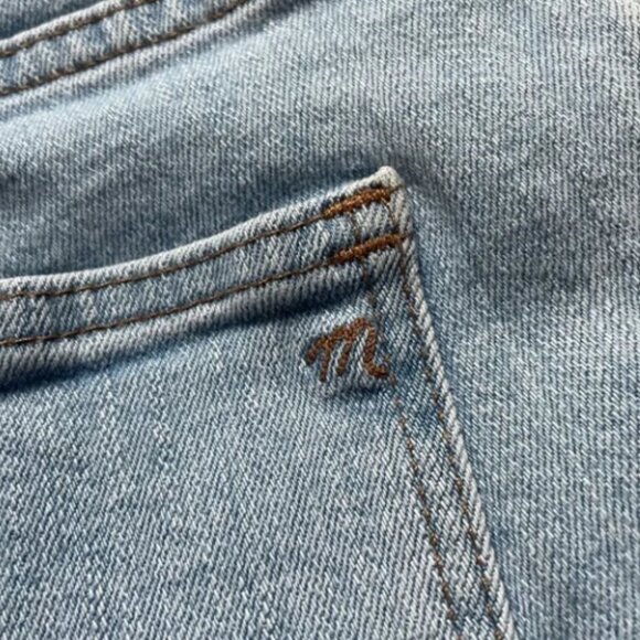 Madewell Jeans 9” High Rise Skinny Button Fly Asbury Light Wash Stretch Size 32 - Picture 12 of 14